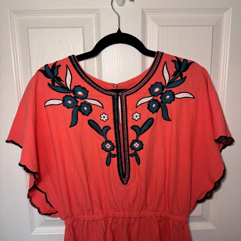Free People Sophia Embroidered Romper